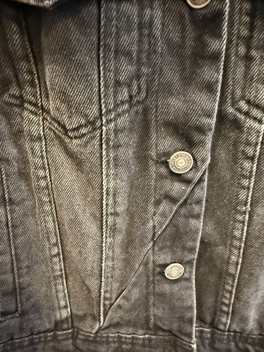 Free People Rumors Black Washed Denim Jacket Size S Oversized Distressed - Picture 6 of 12
